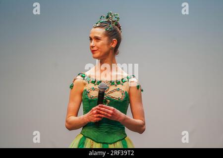 London UK. 31 July 2023   Sharni Spencer at the Australian Ballet media showcase. The Australian Ballet company launch their summer season at the Royal Opera House  to mark the company's return to international touring since 2019. The season consists of five performances of George Balanchine's Jewels and a one off 60th anniversary performance. Credit amer ghazzal/Alamy Live News Stock Photo