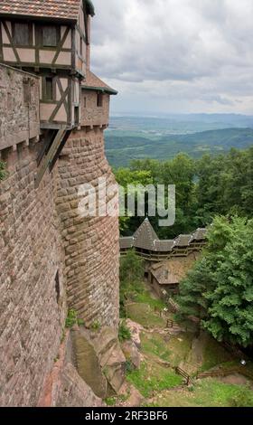 scenery around the Haut-Koenigsbourg Castle, a historic castle located in a area named 'Alsace' in France Stock Photo