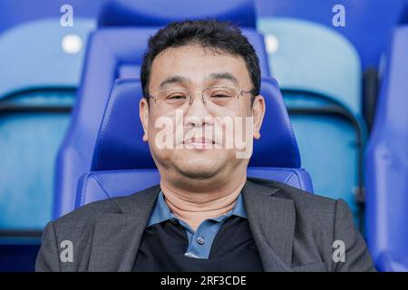 Sheffield, UK. 29th July, 2023. Sheffield Wednesday Owner Dejphon Chansiri during the Sheffield Wednesday FC vs Luton Town FC at Hillsborough Stadium, Sheffield, United Kingdom on 29 July 2023 Credit: Every Second Media/Alamy Live News Stock Photo