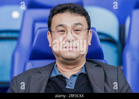 Sheffield, UK. 29th July, 2023. Sheffield Wednesday Owner Dejphon Chansiri during the Sheffield Wednesday FC vs Luton Town FC at Hillsborough Stadium, Sheffield, United Kingdom on 29 July 2023 Credit: Every Second Media/Alamy Live News Stock Photo