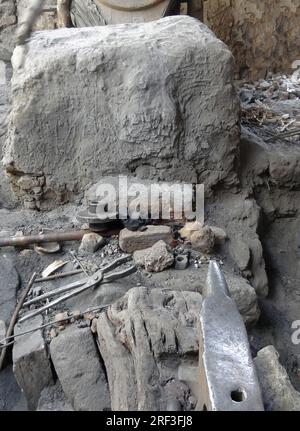 detail of a archaic forge seen in Egypt Stock Photo