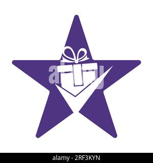 Check Gift Logo Icon Design. Check gift box logo design icon template vector. Stock Vector