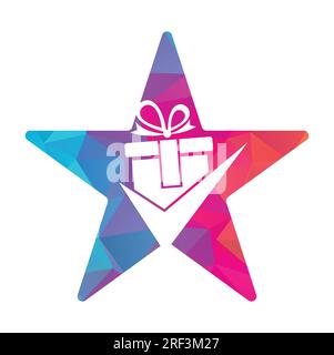Check Gift Logo Icon Design. Check gift box logo design icon template vector. Stock Vector