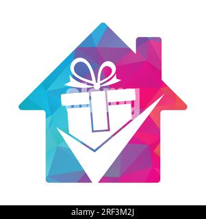 Check Gift Logo Icon Design. Check gift box logo design icon template vector. Stock Vector