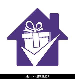Check Gift Logo Icon Design. Check gift box logo design icon template vector. Stock Vector