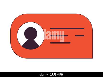 Speech bubble with people avatar flat line color isolated vector object Stock Vector