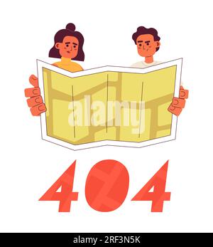 Latinamerican travelers error 404 flash message Stock Vector