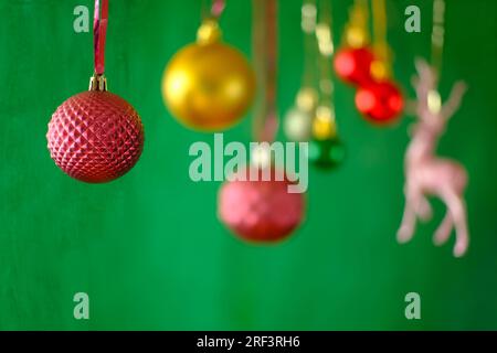hanging christmas balls with shallow depth of field, merry christmas,christmas decoration, free copy space Stock Photo