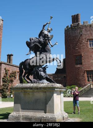 Powis Castle is a medieval castle, fortress and grand country house near Welshpool, in Powys, Wales Stock Photo