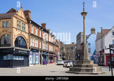 Grantham town centre Market cross in the Market place in Grantham South Kesteven Grantham Lincolnshire England UK GB Europe Stock Photo