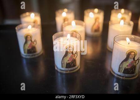 Candles in the Cathedral Major in Marseille France Stock Photo