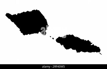 Samoa map silhouette isolated on white background Stock Vector
