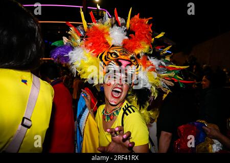 Sydney, NSW, Australia, Colombian fans FIFA Women's World Cup 2023 Group H match Germany v Colombia at Sydney Football Stadium (Allianz Stadium) 30 July 2023, Sydney, Australia. (Keith McInnes/SPP) Credit: SPP Sport Press Photo. /Alamy Live News Stock Photo