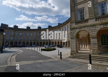 The Crescent, a 5-star spa hotel. Buxton, Borough of High Peak, Derbyshire, England,UK Stock Photo