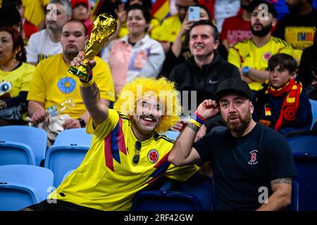 Sydney, NSW, Australia, Colombian fans FIFA Women's World Cup 2023 Group H match Germany v Colombia at Sydney Football Stadium (Allianz Stadium) 30 July 2023, Sydney, Australia. (Keith McInnes/SPP) Credit: SPP Sport Press Photo. /Alamy Live News Stock Photo