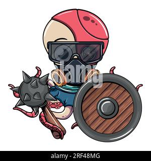 skull gas mask cartoon