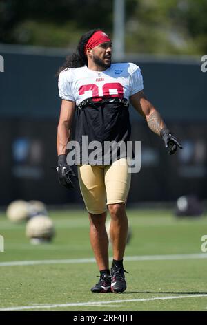 November 21, 2021 - Jacksonville, FL, U.S: San Francisco 49ers safety  Talanoa Hufanga (29) before 1st half NFL football game between the San  Francisco 49ers and the Jacksonville Jaguars at TIAA Bank