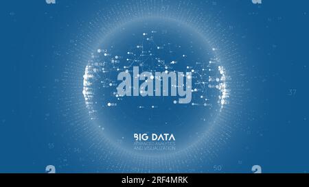 Big data visualization. Futuristic infographic. Information aesthetic design. Visual data complexity. Complex data threads graphic visualization Stock Vector
