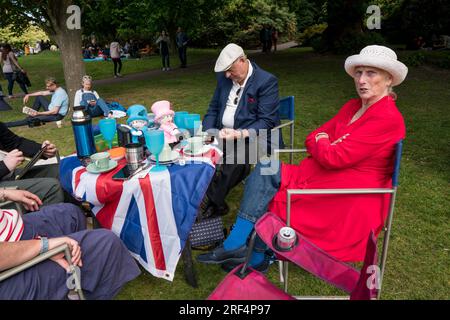 London Hampstead Heath street party celebrating the Queens Platinum Jubilee 1st June 2022 Stock Photo