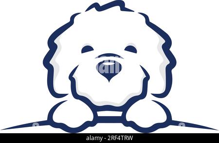 Adorable Blue and White Puppy Illustration Stock Vector