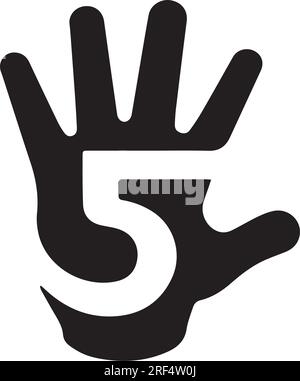 High Five Hand Meeting Greeting Hidden concept Illustration and Silhouette Stock Vector