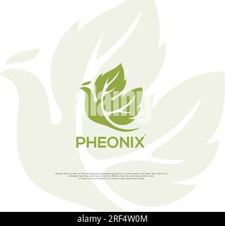 Phoenix flying bird logo concept abstract design vector template. Eagle falcon soaring Logotype concept icon. Stock Vector