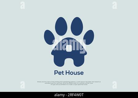 Pet House Hidden Logo Concept Illustration and Silhouette Stock Vector