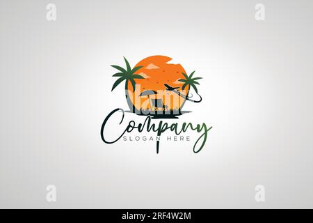 Tourist, Beach, Travel, Vacations, Summer  Holidays and Agency logo template illustrations Stock Vector