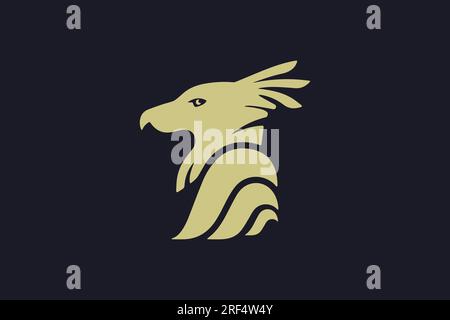 Harpy logo vector icon. Geometrical harpy icon, flat vector simple element illustration from editable fairy tale concept isolated on Dark background Stock Vector