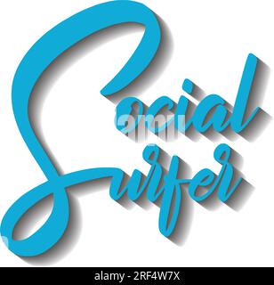 Social Surfer Concept logo design template Stock Vector