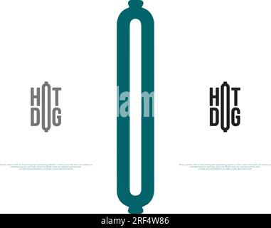 Hot dog vector logo concept, fast food, junk food, lettering Stock Vector