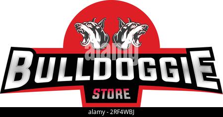 Red Bulldogs Store mascot log Design Template Stock Vector
