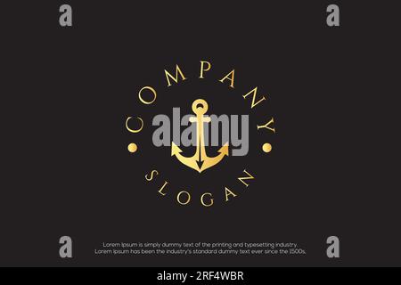 Ship Anchor Wave logo Creative logo Sea logo Stock Vector