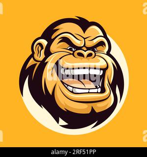 Gorilla hand-drawn comic illustration. Gorilla. Cute vector doodle style cartoon illustration Stock Vector