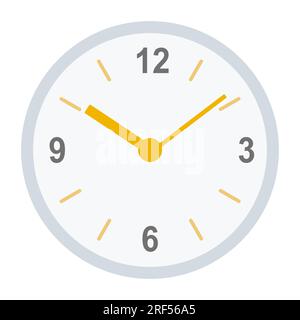 Wall clock, interior design element for living room or cabinet, flat vector illustration Stock Vector