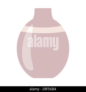 Ceramic or glass vase, interior design element for living room or cabinet, flat vector illustration Stock Vector
