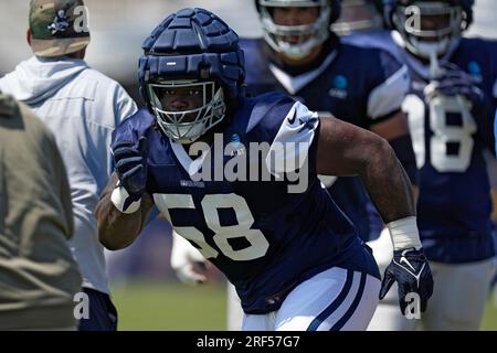 Dallas Cowboys defensive tackle Mazi Smith (58) is seen during an NFL  football game against the Jacksonville Jaguars, Saturday, Aug. 12, 2023, in  Arlington, Texas. Jacksonville won 28-23. (AP Photo/Brandon Wade Stock  Photo - Alamy