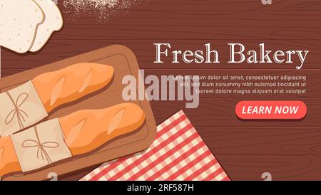 Fresh bakery landing page vector Stock Vector