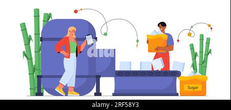 People with sugar production vector concept Stock Vector