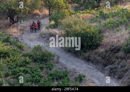 Nicosia, Cyprus. 31st July, 2023. A member of the Hazardous Area ...