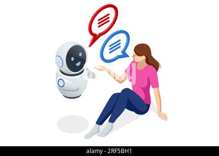 Isometric Artificial Intelligence, Knowledge Expertise Intelligence Learn. Internet connect Chatgpt Chat with AI, Artificial Intelligence. Stock Vector