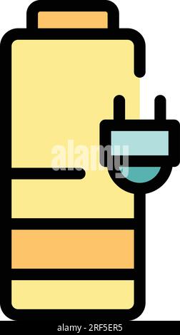 Plug energy battery icon outline vector. Phone power. Charger power color flat Stock Vector