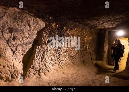 Tunnels in Derinkuyu Underground City Cappadocia Turkey Stock Photo