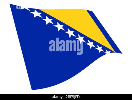 Bosnia Herzegovina waving flag 3d illustration with clipping path Stock Photo