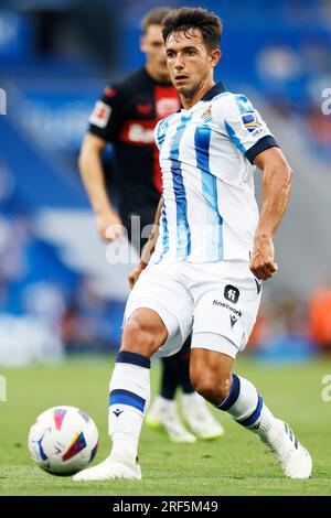 San Sebastian, Spain. Credit: D. 29th July, 2023. Martin Zubimendi (Sociedad) Football/Soccer : Pre-season friendly match between Real Sociedad 1-0 Bayer Leverkusen at Reale Arena in San Sebastian, Spain. Credit: D .Nakashima/AFLO/Alamy Live News Stock Photo