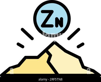 Zinc mineral icon outline vector. Vitamin zn. Iron element color flat Stock Vector