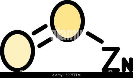 Chemical zinc icon outline vector. Tablet rich. Vitamin food color flat Stock Vector