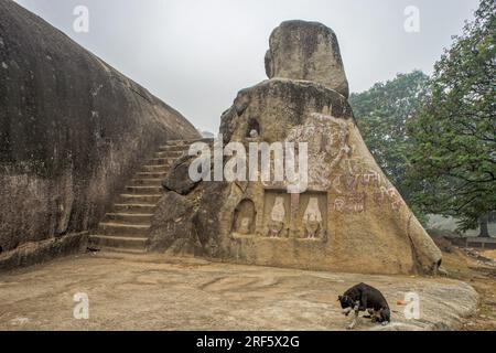 12 24 2014 Ancient Barabar Hills world’s oldest surviving caves.near Makhdumpur village of Jehanabad district. Bihar India Asia. Stock Photo