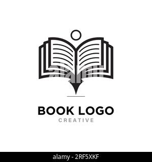 Book logo design. isolated in white background. book icon. modern design. vector illustration Stock Vector