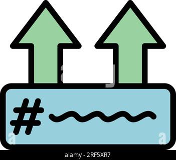 Post icon outline vector. Smm delivery. Social marketing color flat Stock Vector